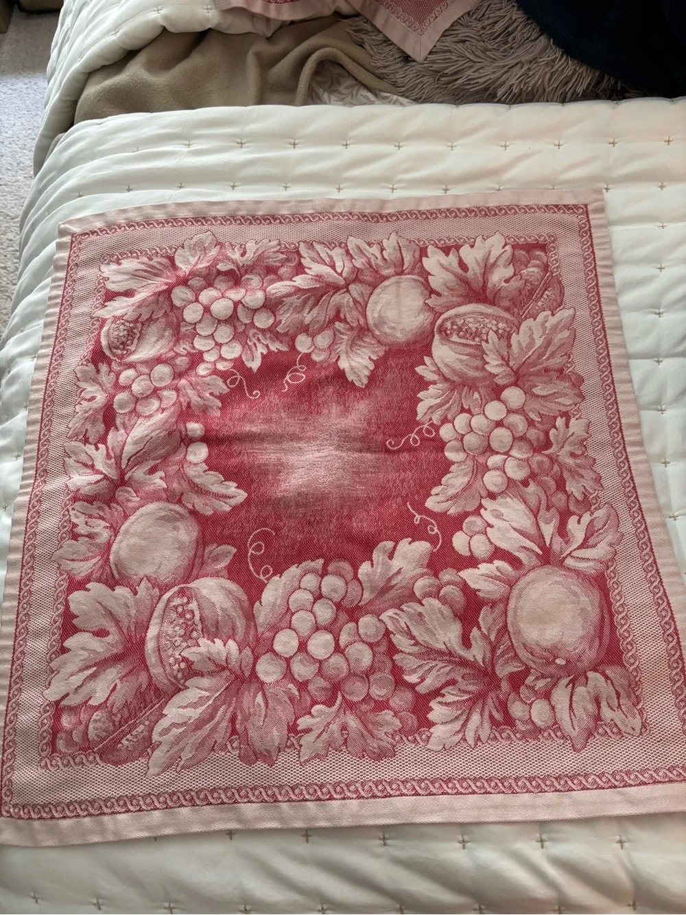 Williams Sonoma Le Telerie Toscane Jacquard Napkins Red Fruits Set 4